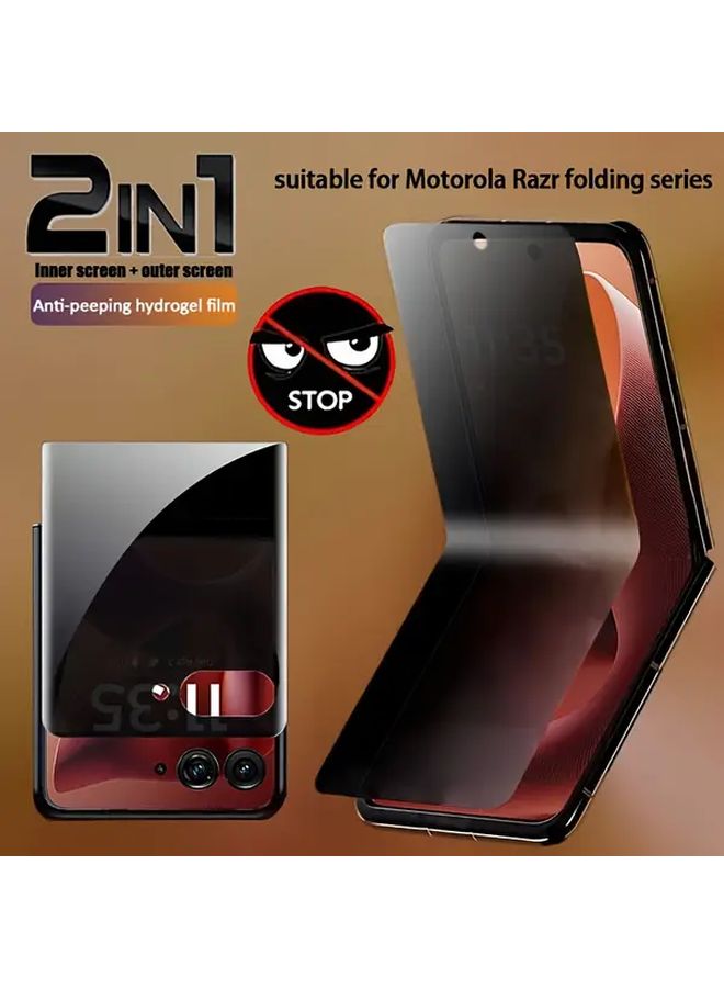 Motorola Razr 50 Ultra 180 Degree Foldable Anti Peeping Hydrogel Screen Protector 2 Pack - Image 1
